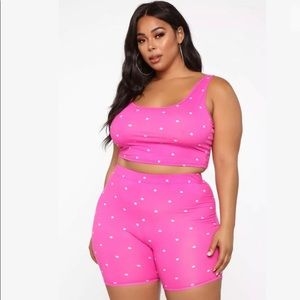 NWT FASHION NOVA Never The Same Biker Short Set 2X
